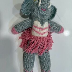Charming Elephant Plush with Pink Skirt